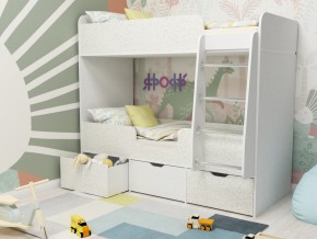 Кровать двухъярусная Малыш двойняшка белый феритейл в Тавде - tavda.magazinmebel.ru | фото