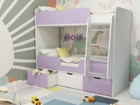 Кровать двухъярусная Малыш двойняшка белый-ирис в Тавде - tavda.magazinmebel.ru | фото - изображение 1