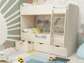 Кровать двухъярусная Малыш двойняшка дуб молочный в Тавде - tavda.magazinmebel.ru | фото