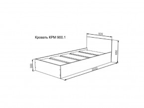 Кровать Мори КРМ 900.1 графит в Тавде - tavda.magazinmebel.ru | фото - изображение 2