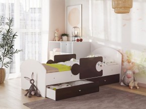 Кровать Мозаика с ящиком и бортиками на ламелях белый-венге в Тавде - tavda.magazinmebel.ru | фото - изображение 1