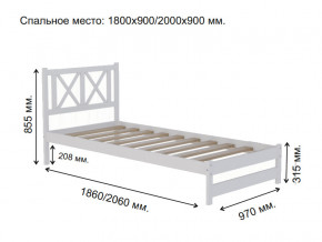 Кровать односпальная Аист-7 Прованс белый 1800х900 мм в Тавде - tavda.magazinmebel.ru | фото - изображение 2