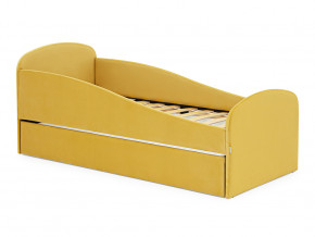 Кровать с ящиком Letmo горчичный (велюр) в Тавде - tavda.magazinmebel.ru | фото