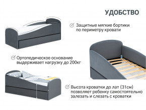 Кровать с ящиком Letmo графит (велюр) в Тавде - tavda.magazinmebel.ru | фото - изображение 11