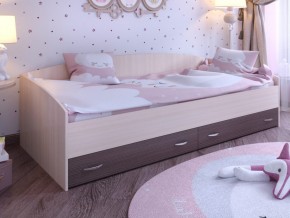 Кровать с выкатными ящиками Дуб молочный-Бодего в Тавде - tavda.magazinmebel.ru | фото