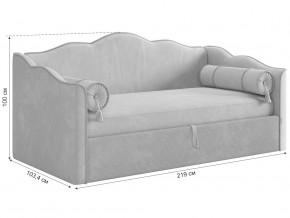 Кровать софа Лея 900 велюр латте/крем в Тавде - tavda.magazinmebel.ru | фото - изображение 2