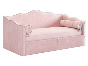 Кровать софа Лея 900 велюр нежно-розовый/галька в Тавде - tavda.magazinmebel.ru | фото - изображение 1