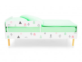 Кровать Stumpa Классика с бортиком рисунок Домики розовый, бирюзовый в Тавде - tavda.magazinmebel.ru | фото - изображение 3