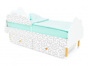 Кровать Stumpa Облако бортик и ящики рисунок Кубики в Тавде - tavda.magazinmebel.ru | фото