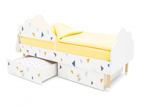 Кровать Stumpa Облако бортик и ящики рисунок Треугольники желтый, синий в Тавде - tavda.magazinmebel.ru | фото - изображение 4