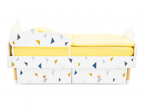 Кровать Stumpa Облако бортик и ящики рисунок Треугольники желтый, синий в Тавде - tavda.magazinmebel.ru | фото - изображение 6