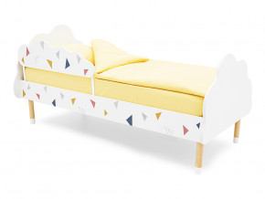 Кровать Stumpa Облако бортик, рисунок Треугольники желтый, синий, розовый в Тавде - tavda.magazinmebel.ru | фото