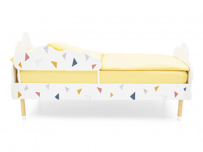 Кровать Stumpa Облако бортик, рисунок Треугольники желтый, синий, розовый в Тавде - tavda.magazinmebel.ru | фото - изображение 3