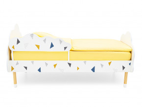 Кровать Stumpa Облако с бортиком рисунок Треугольники желтый, синий в Тавде - tavda.magazinmebel.ru | фото - изображение 3