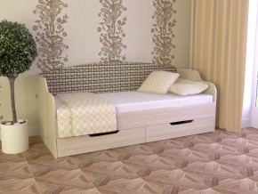 Кровать Юниор Тип 2 Микровелюр-плетенка светлая 800х1600 в Тавде - tavda.magazinmebel.ru | фото