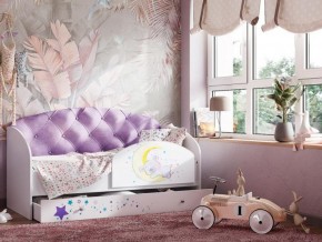 Кровать Звездочка с бортиком Белый-фиолетовый в Тавде - tavda.magazinmebel.ru | фото