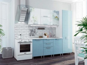 Кухня 2100 Бьянка голубые блестки в Тавде - tavda.magazinmebel.ru | фото