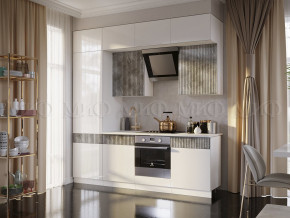 Кухонный гарнитур Оливия 2400 Белый глянец холодный/Мрамор золото в Тавде - tavda.magazinmebel.ru | фото - изображение 1