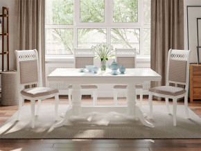 Обеденная группа стол Дижон и стулья Флоренция-1 4 шт белый в Тавде - tavda.magazinmebel.ru | фото - изображение 1