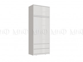 Шкаф 2-х створчатый комбинированный с антресолью 900 Челси Белый в Тавде - tavda.magazinmebel.ru | фото