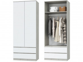 Шкаф для одежды 2х дверный с ящиками Лори дуб серый, белый в Тавде - tavda.magazinmebel.ru | фото - изображение 1