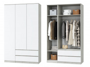 Шкаф для одежды трехдверный Лори дуб серый, белый в Тавде - tavda.magazinmebel.ru | фото