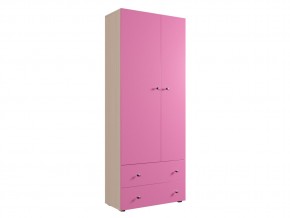Шкаф ДМ 800 с 2 ящиками дуб млечный-розовый в Тавде - tavda.magazinmebel.ru | фото - изображение 1