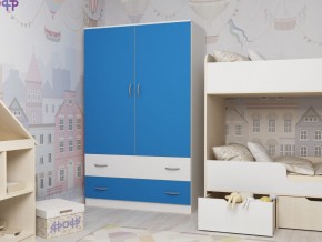 Шкаф двухстворчатый белый-голубой в Тавде - tavda.magazinmebel.ru | фото