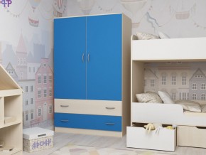 Шкаф двухстворчатый дуб молочный-голубой в Тавде - tavda.magazinmebel.ru | фото