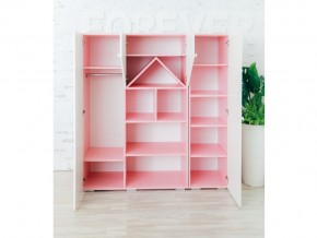 Шкаф-стеллаж Домик с пеналами розово-белый в Тавде - tavda.magazinmebel.ru | фото - изображение 2