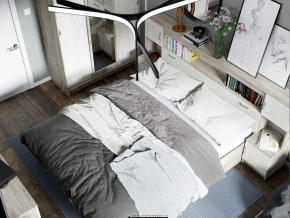 Спальня Бася Дуб Крафт в Тавде - tavda.magazinmebel.ru | фото - изображение 3