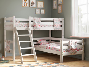 Угловая кровать Соня Вариант 8 с наклонной лестницей белая в Тавде - tavda.magazinmebel.ru | фото